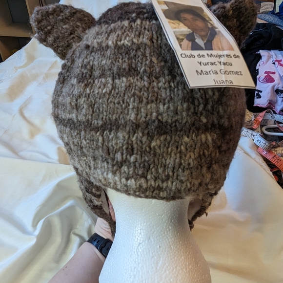 Handmade Peruvian Alpaca wool Adult Medium animal hat NWT - Picture 4 of 6
